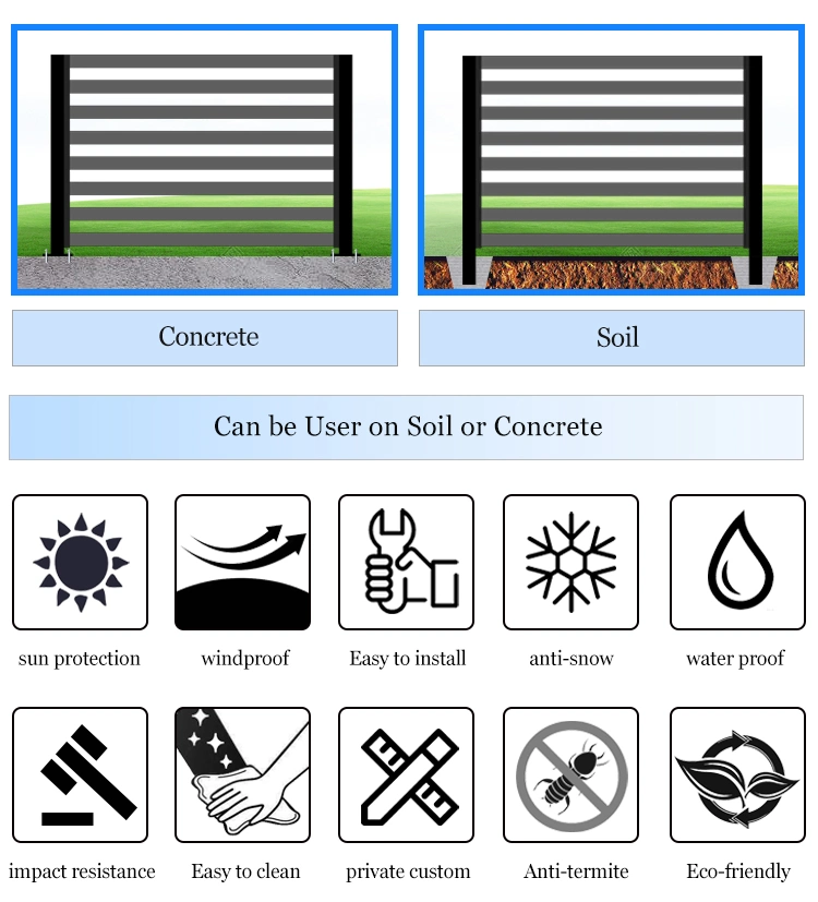 New Design Versatility Modern Grill Outdoor Metal Privacy Custom Garden Aluminum Screen Panel Slat Fencing for America/Australia Market