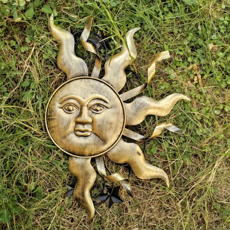 Metal Garden Home Decor Sunface Wall Art Decoration Metal Wall Decor