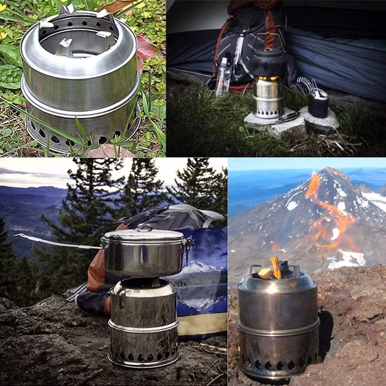 Xunda Clean Stove Rocket Stove Fornello da campeggio portatile Stufa pulita a biomassa