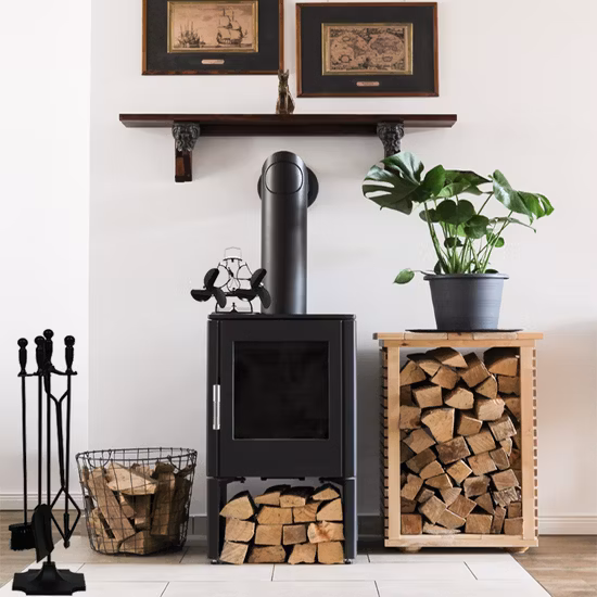 Doppio camino a legna, ventilatori per stufe di alta qualità, camino ad alta efficienza